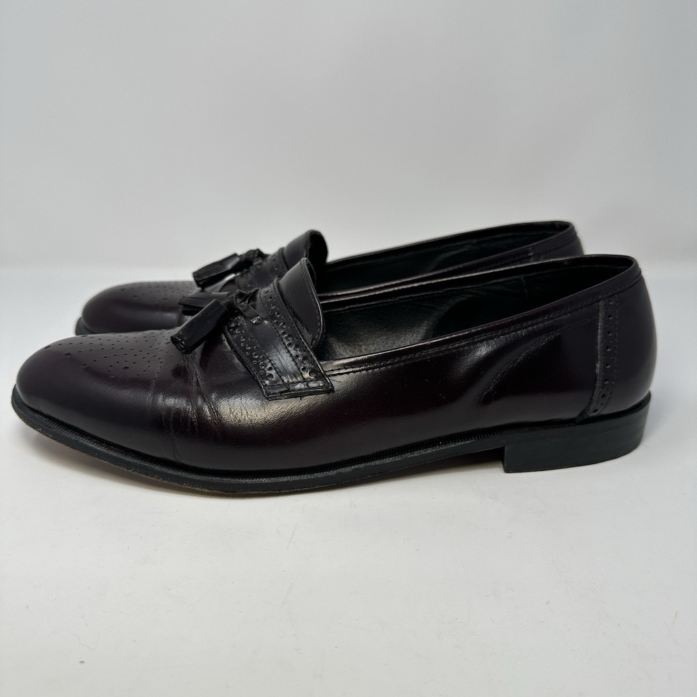 DUCCIO PAPINI Men 9.5 M Burgundy Tassel Loafer Shoe's Handmade in Italy